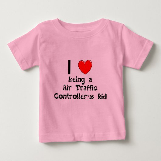 私は航空交通管制官の子供T-Shiであることを愛します ベビーTシャツ (正面)
