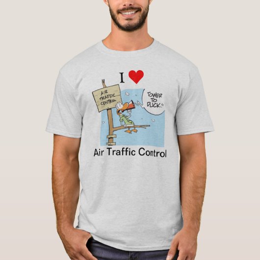 私は航空管制の漫画のワイシャツを愛します Tシャツ (正面)
