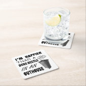 私は船外小屋で糞ビートルより幸せだ スクエアペーパーコースター (インサイチュ)