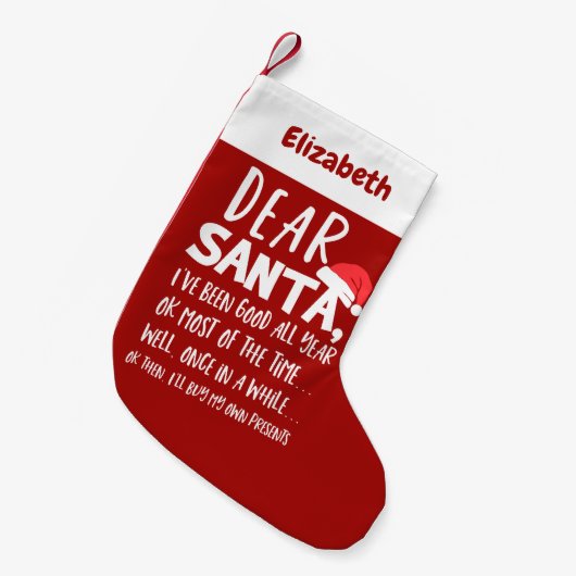 私は良いクリスマスおもしろいストッキングだった スモールクリスマスストッキング (正面 (吊り時))