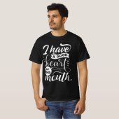 私は良いハートを持っているが、私のフレーズはおもしろい黒いジョークを言う Tシャツ (正面フル)