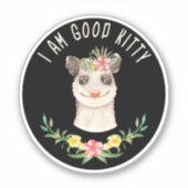 私は良い子猫おもしろいかわいいポッサム恋人ギフト シール (正面)