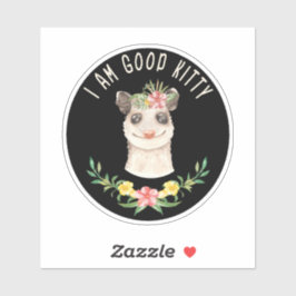 私は良い子猫おもしろいかわいいポッサム恋人ギフト シール