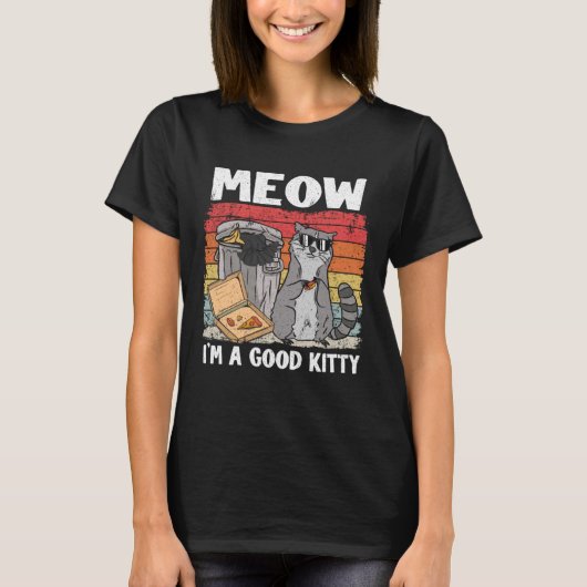私は良い子猫ゴミ箱ガベージパンダラック Tシャツ (正面)