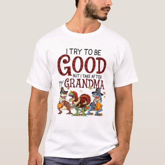 私は良い恐竜になろうとしますが Tシャツ (正面)
