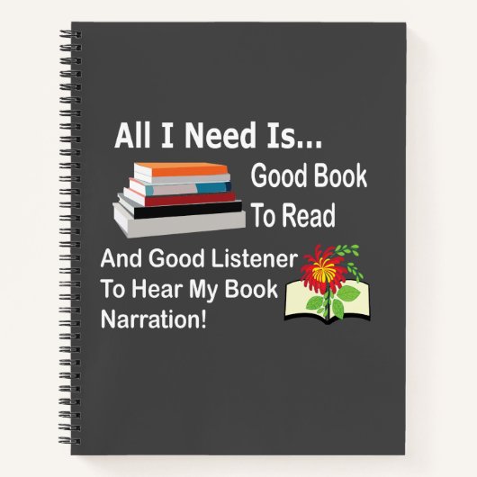 私は良い本とリスナーのノートを読必要とする ノートブック (正面)