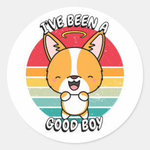 私は良い男の子だった – corgi犬 ラウンドシール