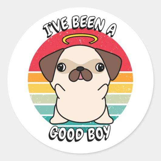 私は良い男の子だった – pug ラウンドシール (正面)