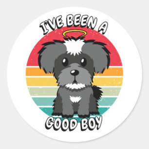 私は良い男の子だった – schnauzer犬 ラウンドシール