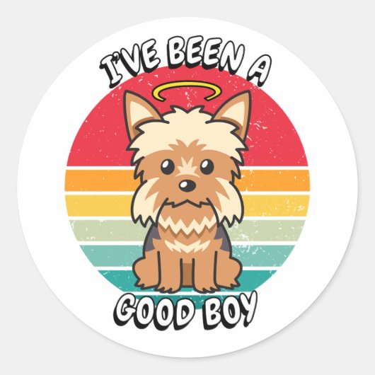 私は良い男の子だった – yorkshire terrier ラウンドシール (正面)