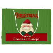 私は良い男の子サンタ・レッドと緑のクリスマスだった ラージペーパーバッグ (裏面)