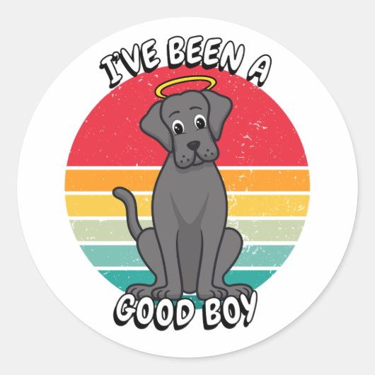 私は良い男の子 – 大きな犬 ラウンドシール (正面)