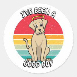 私は良い男の子 – 大きな犬 ラウンドシール