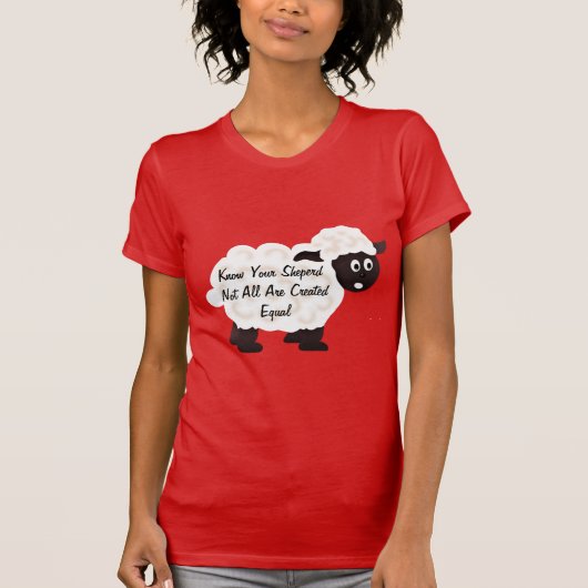 私は良い羊飼いです。私は羊を知っている Tシャツ (正面)