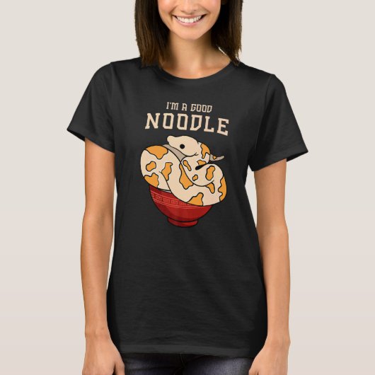私は良い麺のためのボールパイソン Tシャツ (正面)