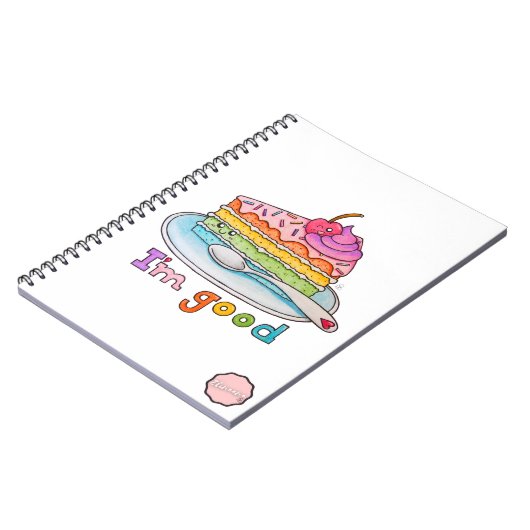 私は良い、かわいいマンガのレインボーケーキ ノートブック (左側)