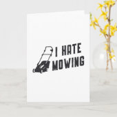 私は芝刈り芝刈り芝刈り芝刈りが嫌い カード (黄色い花)