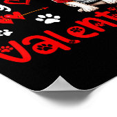 私は花かわいいハートと私のバレンタインデーを見つけた ポスター (角)