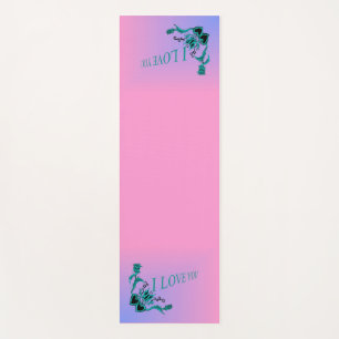 私は花と蝶とのハートあなたを愛する ヨガマット