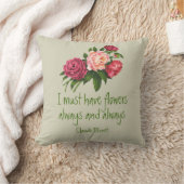 私は花クロードモネ引用文牡丹アートを持っている クッション (ブランケット)