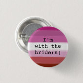 私は花嫁のボタンレズビアンのプライドの旗とあります 缶バッジ (正面&裏面)