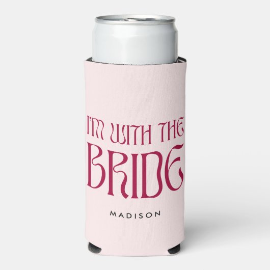 私は花嫁ピンク色のマゼンはっきりしたタバチェロレッテと一緒だ スリム缶クーラー (Seltzer正面)