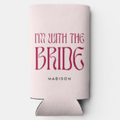 私は花嫁ピンク色のマゼンはっきりしたタバチェロレッテと一緒だ スリム缶クーラー (裏面)