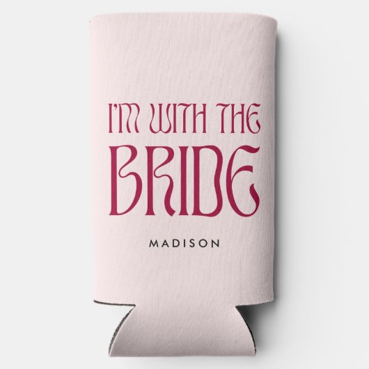 私は花嫁ピンク色のマゼンはっきりしたタバチェロレッテと一緒だ スリム缶クーラー (裏面)