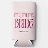 私は花嫁ピンク色のマゼンはっきりしたタバチェロレッテと一緒だ スリム缶クーラー (正面)