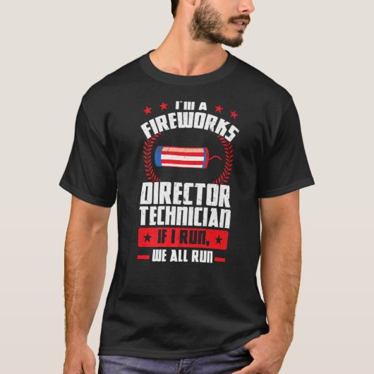 私は花火ディレクターの技術者の職場係 Tシャツ (正面)