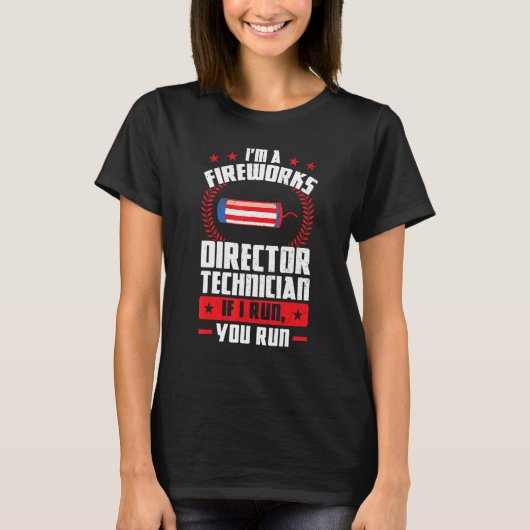 私は花火ディレクターの技術者の職場係 Tシャツ (正面)