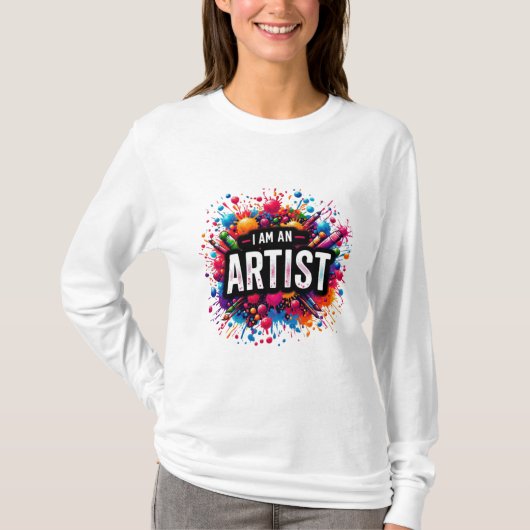 私は芸術家だ |画家 |スケッチ |アート先生 Tシャツ (正面)