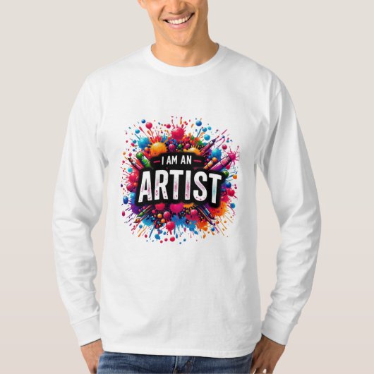 私は芸術家だ |画家 |スケッチ |アート先生 Tシャツ (正面)