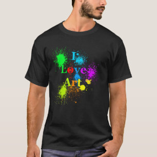 私は芸術 白熱［赤熱］光を放つな色のペンキの（ばちゃばちゃ）跳ねる及 Tシャツ