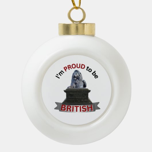 私は英誇りを持った国だ セラミックボールオーナメント (正面)