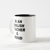 私は英語の先生&誇りを持った ツートーンマグカップ (正面左)