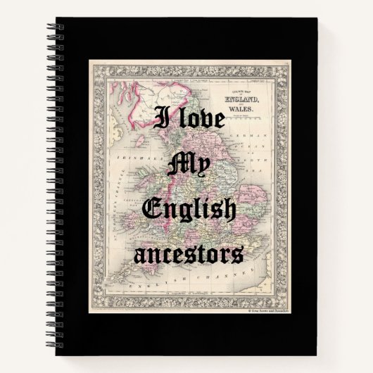 私は英語の祖先が好きだ |懸命カバーノートブック ノートブック (正面)