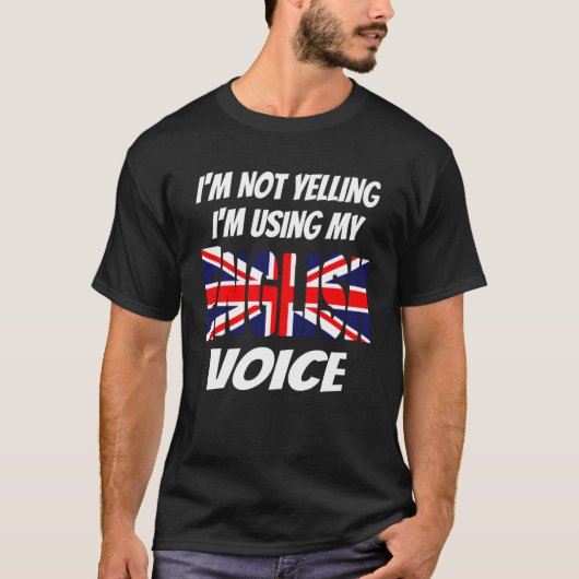 私は英語のVoice Union Jを使って叫んではいない Tシャツ (正面)