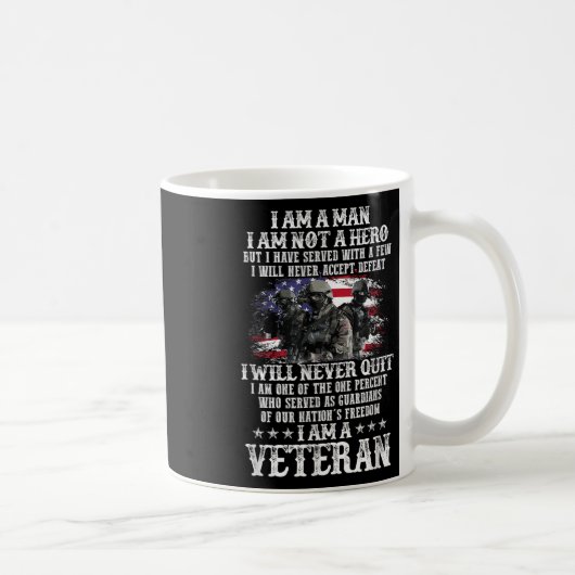 私は英雄ではない男だ私は退役軍人の日だ コーヒーマグカップ (右)