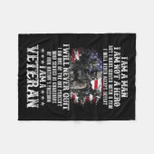 私は英雄ではない男だ私は退役軍人の日だ フリースブランケット (正面(横))