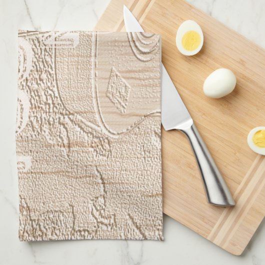 私は茶色のハクナマタタ行く木が大好き キッチンタオル (四つ折り)