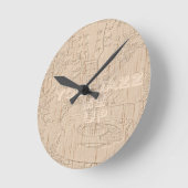 私は茶色のハクナマタタ行く木が大好き ラウンド壁時計 (傾斜)