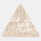 私は茶色のハクナマタタ行く木が大好き 三角形シール (正面)