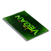 私は草が茂った自然の質と書かれるビーガンです ノートブック (右側)