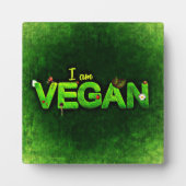 私は草の生えた書自然のテクスチャーでビーガンしている フォトプラーク (正面)