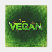 私は草の生えた書自然のテクスチャーでビーガンしている マグネット (正面)