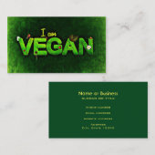 私は草の生えた書自然のテクスチャーでビーガンしている 名刺 (正面/裏面)