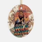 私は荒々しい獰猛なライオンのイラストレーションに属する セラミックオーナメント (右)