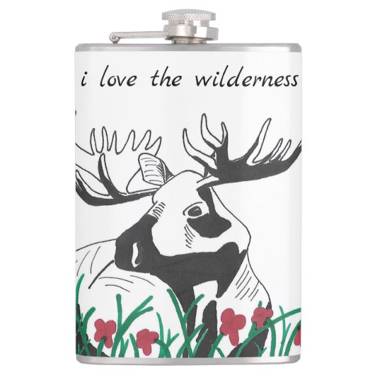 私は荒野の動物の鹿ムースが大好き フラスク (正面)