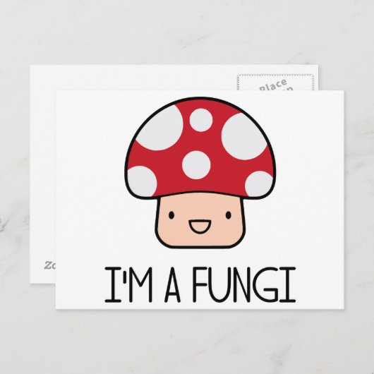 私は菌類おもしろい男キノコ ポストカード (正面/裏面)